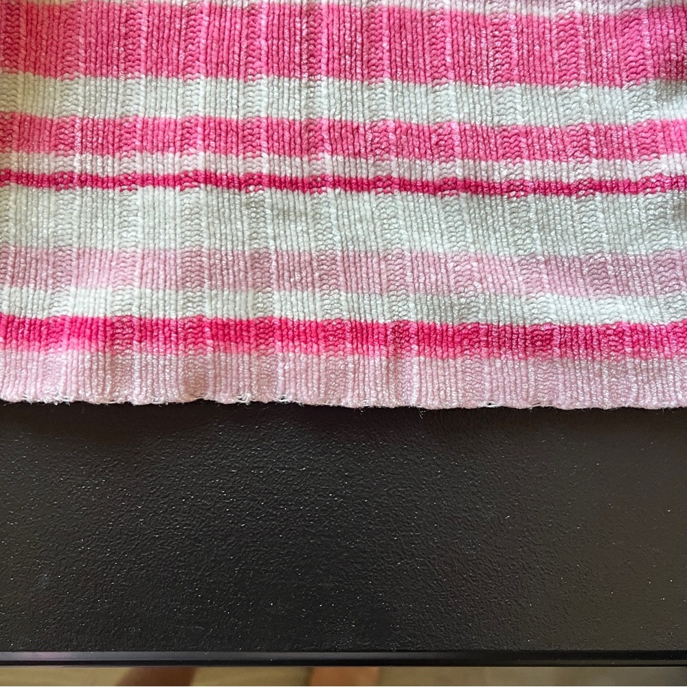 Vintage Y2K Covington Chenille Sweater Pink White Striped Mock Neck Knit 3T - Picture 7 of 14
